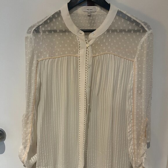 Reiss | Cream Long-Sleeves Blouse - Picture 1 of 2